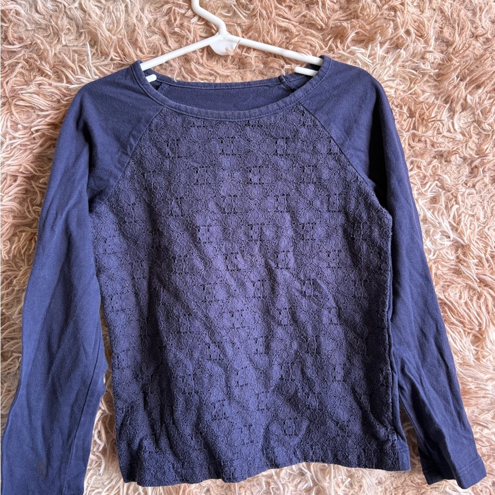 Elegant Navy Lace Women's Top